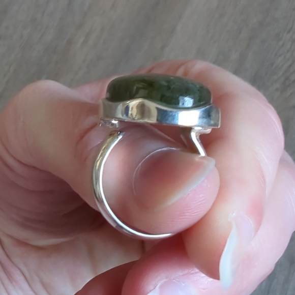 Large Purple Flash Labradorite Ring Adjustable 925 Silver Handcrafted Artisan VG - Picture 8 of 13